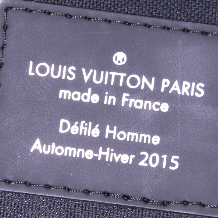 Sac de voyage Louis Vuitton Keepall 45 en toile damier graphite et cuir noir - Detail D4