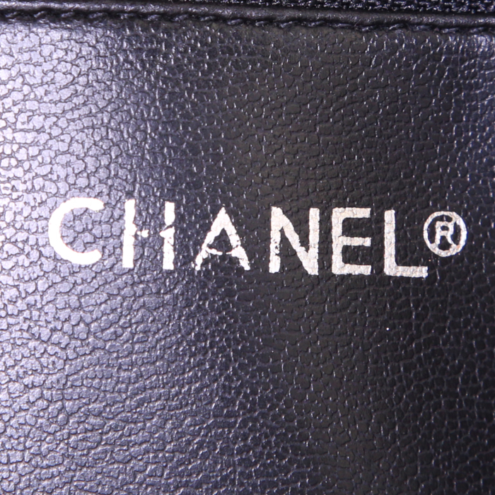 Chanel Vintage Shopping shopping bag in black leather - Detail D3