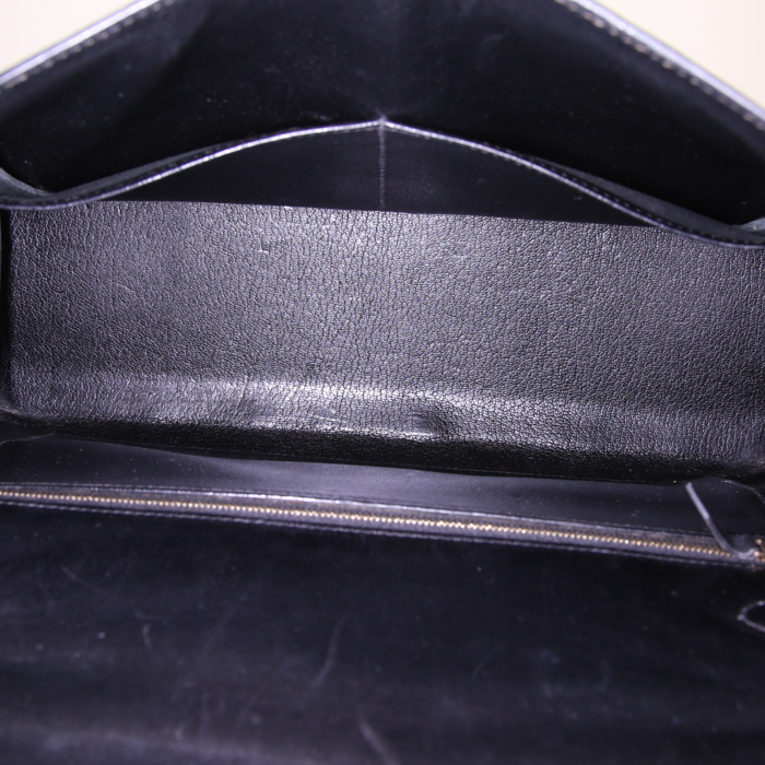 Hermes Kelly 32 cm handbag in black box leather - Detail D3