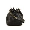 Chanel Vintage shoulder bag in black grained leather - 360 thumbnail