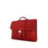 Borsa portadocumenti Hermès Sac à dépêches in pelle martellata rosso Braise - 00pp thumbnail