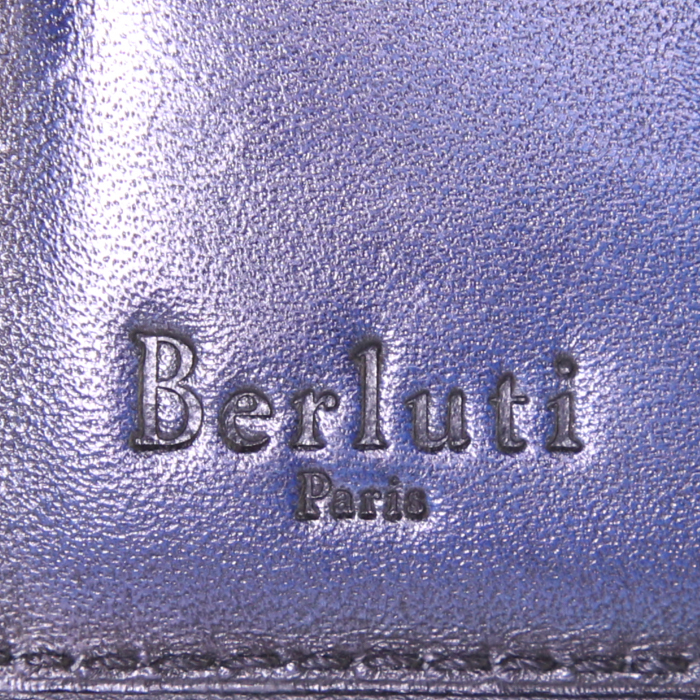 Portafogli Berluti Scritto in pelle blu - Detail D2