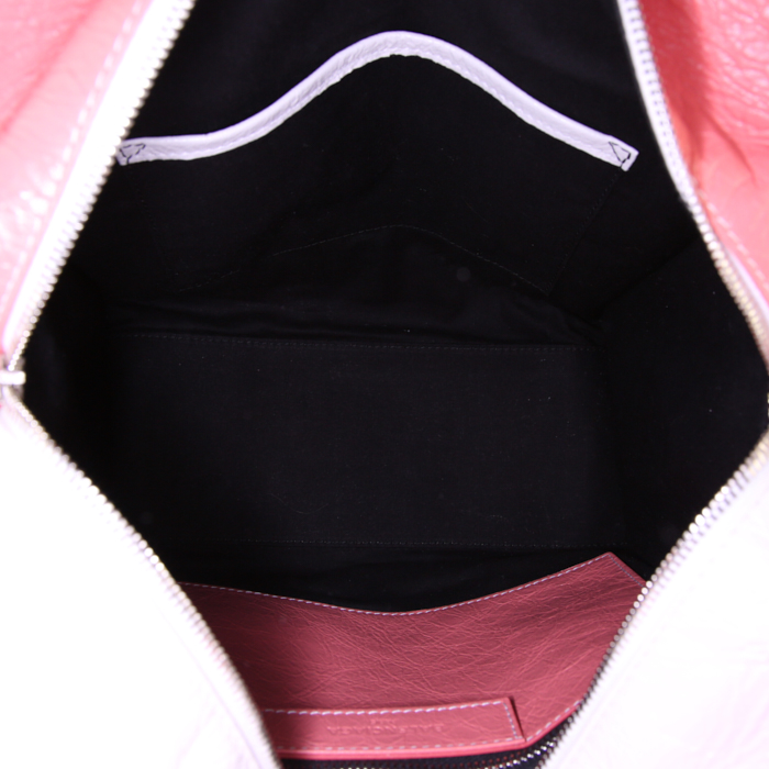Bolso Cabás Balenciaga Bazar shopper modelo pequeño en cuero bicolor rosa y blanco - Detail D3