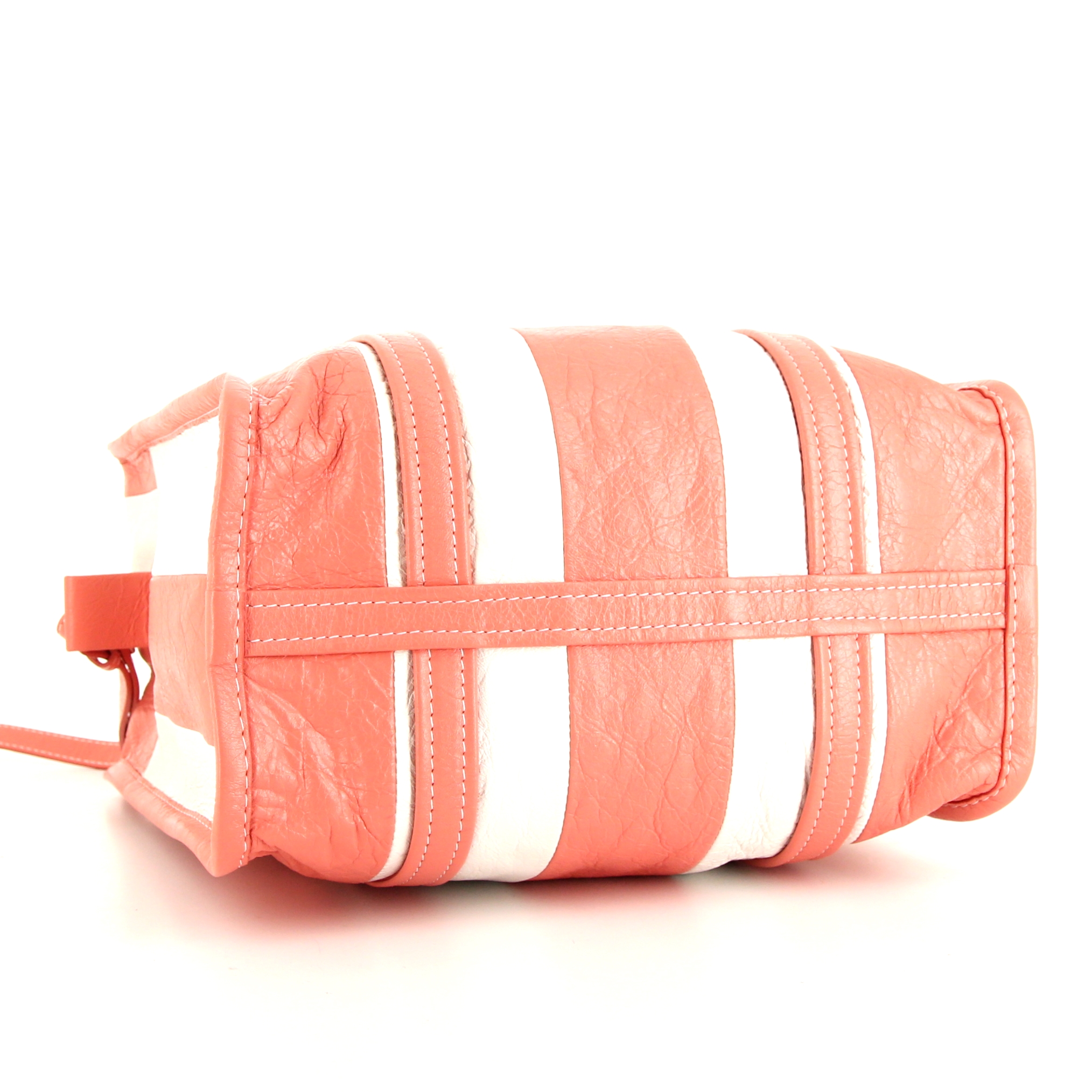 Shopping bag Balenciaga Bazar shopper modello piccolo in pelle bicolore rosa e bianca - Detail D5
