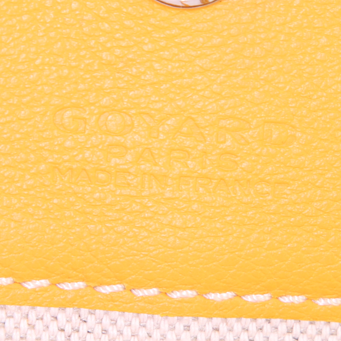 Borsa Goyard Saint-Louis in tela monogram cerata gialla e pelle gialla - Detail D3