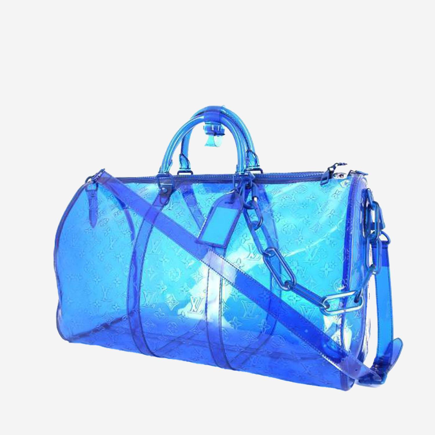 Louis Vuitton  Keepall Editions Limitées travel bag  in blue shading  vinyl  and blue vinyl