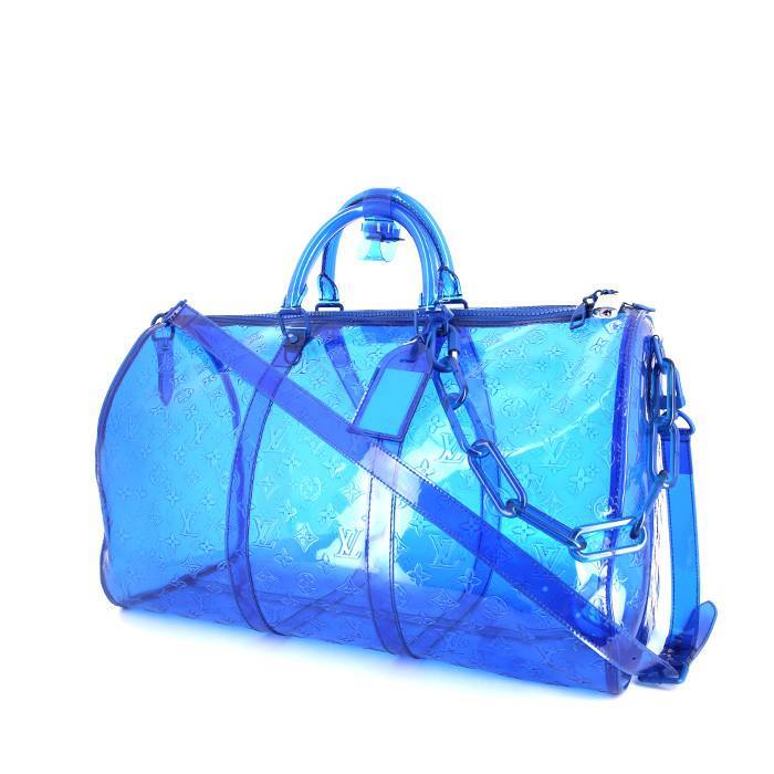 Louis Vuitton Keepall Editions Limitées travel bag in blue shading vinyl and blue vinyl - 00pp