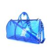 Borsa da viaggio Louis Vuitton Keepall Editions Limitées in PVC blu con motivo e PVC blu - 00pp thumbnail