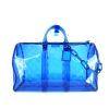 Bolsa de viaje Louis Vuitton Keepall Editions Limitées en vinilo degradado azul y vinilo azul - 360 thumbnail