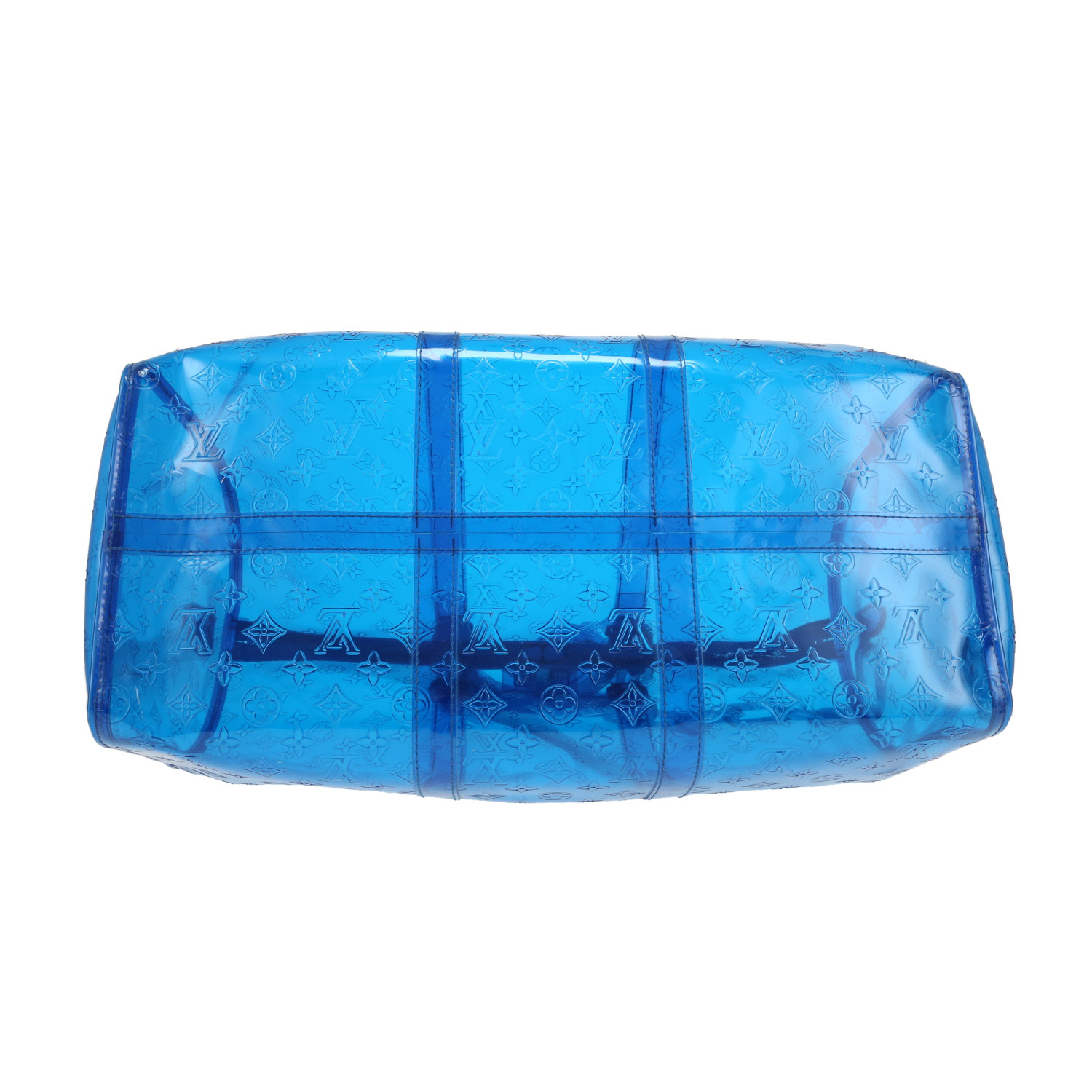 Louis Vuitton  Keepall Prism Editions Limitées travel bag  in blue shading  vinyl  and blue vinyl - Detail D1