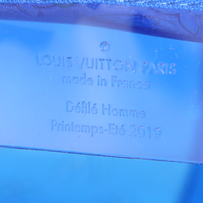 Borsa da viaggio Louis Vuitton  Keepall Editions Limitées in PVC sfumato blu e PVC blu - Detail D4