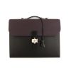 Hermès Sac à dépêches briefcase in grey Graphite and purple Raisin epsom leather - 360 thumbnail
