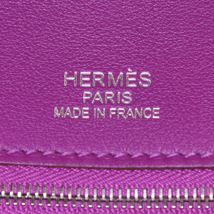 Bolso de mano Hermès Birkin Ghillies en cuero togo violeta Anemone y cuero swift violeta Anemone - Detail D3
