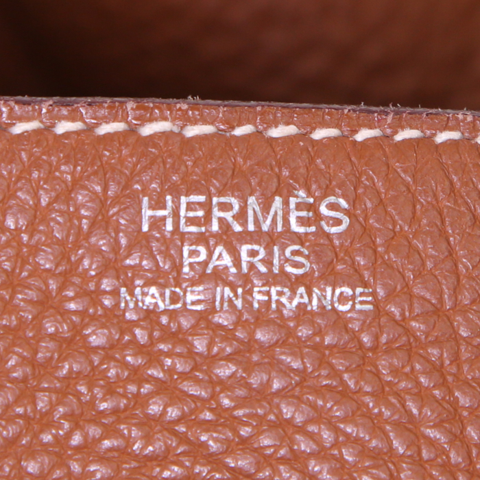 Sac à main Hermès Lindy 34 cm en cuir togo gold - Detail D3