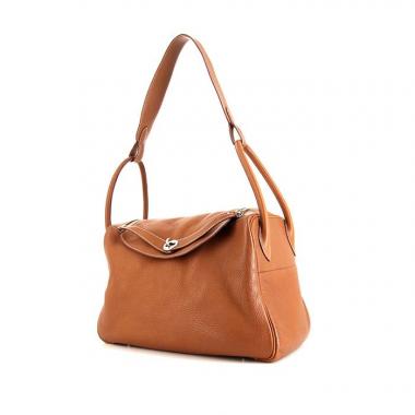 Bolso de mano Hermès Lindy 34 cm en cuero togo color oro