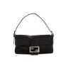 Fendi Baguette handbag in black canvas and black lizzard - 360 thumbnail