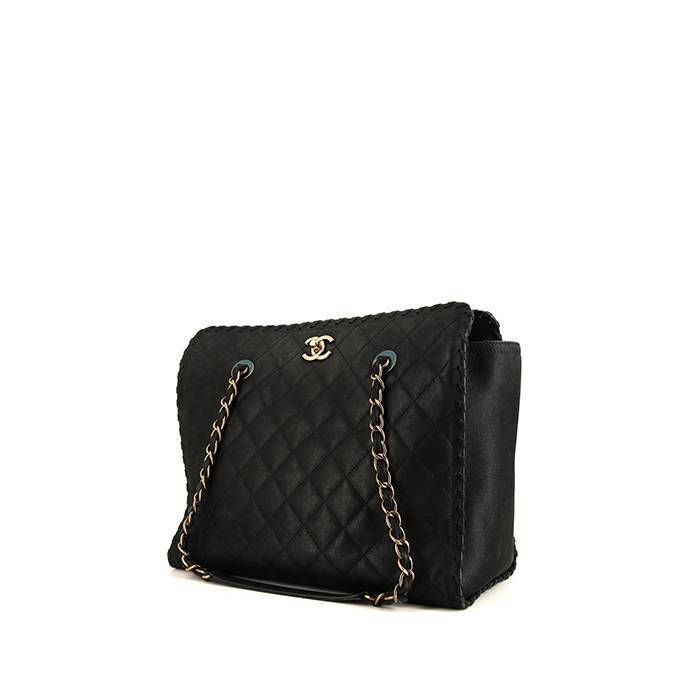 Chanel Grand Shopping handbag in black quilted leather - 00pp