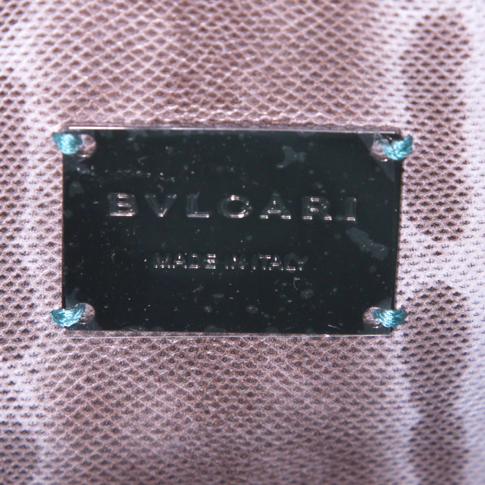 Sac/pochette Bulgari Serpenti en serpent d'eau gris argenté - Detail D3