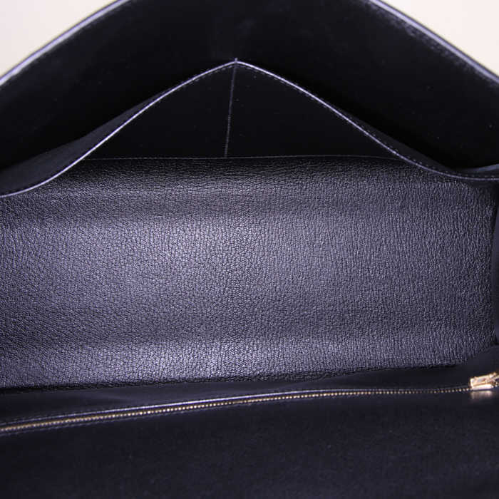 Sac à main Hermes Kelly 35 cm en cuir epsom noir - Detail D3