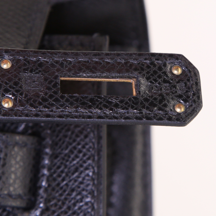 Bolso de mano Hermes Kelly 35 cm en cuero epsom negro - Detail D5