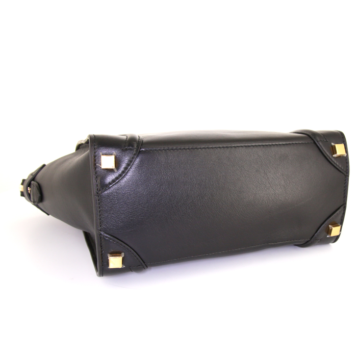 Borsa Celine Luggage Micro in pelle nera - Detail D4