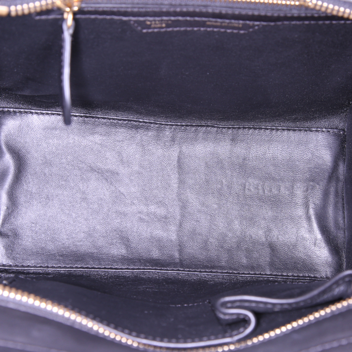Bolso de mano Celine Luggage Micro en cuero negro - Detail D2