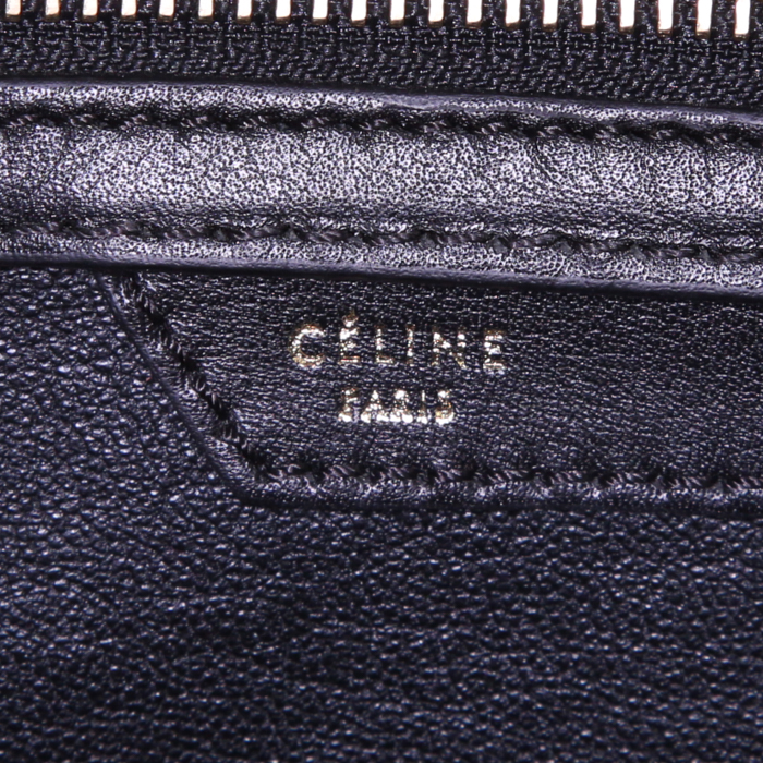 Bolso de mano Celine Luggage Micro en cuero negro - Detail D3