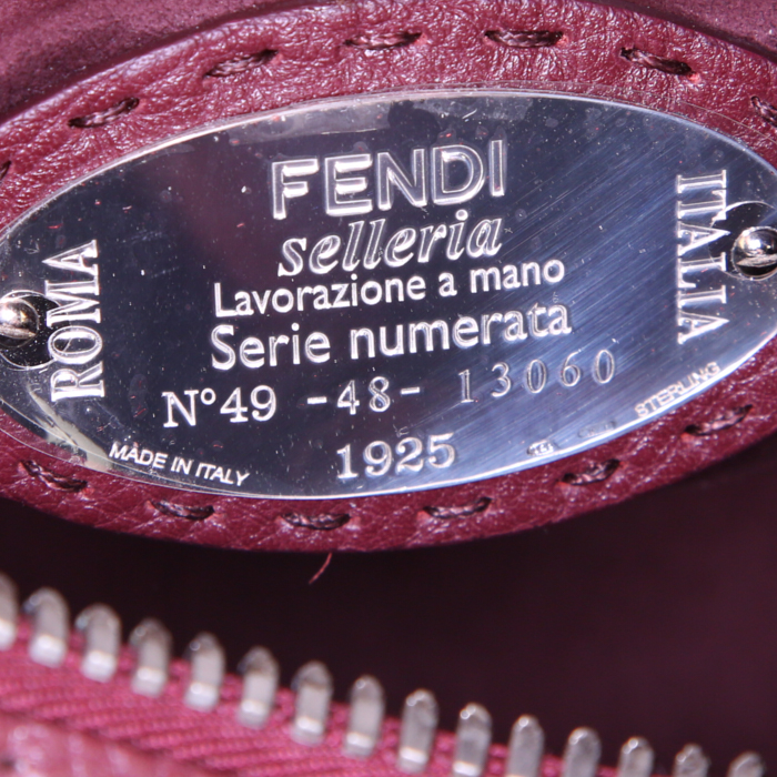 Borsa Fendi By the way in pelle martellata bordeaux - Detail D4