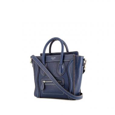 Bolso bandolera Celine Luggage en cuero granulado azul