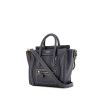 Celine Luggage Nano shoulder bag in blue grained leather - 00pp thumbnail