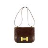 Hermes Constance handbag in havana brown crocodile - 360 thumbnail