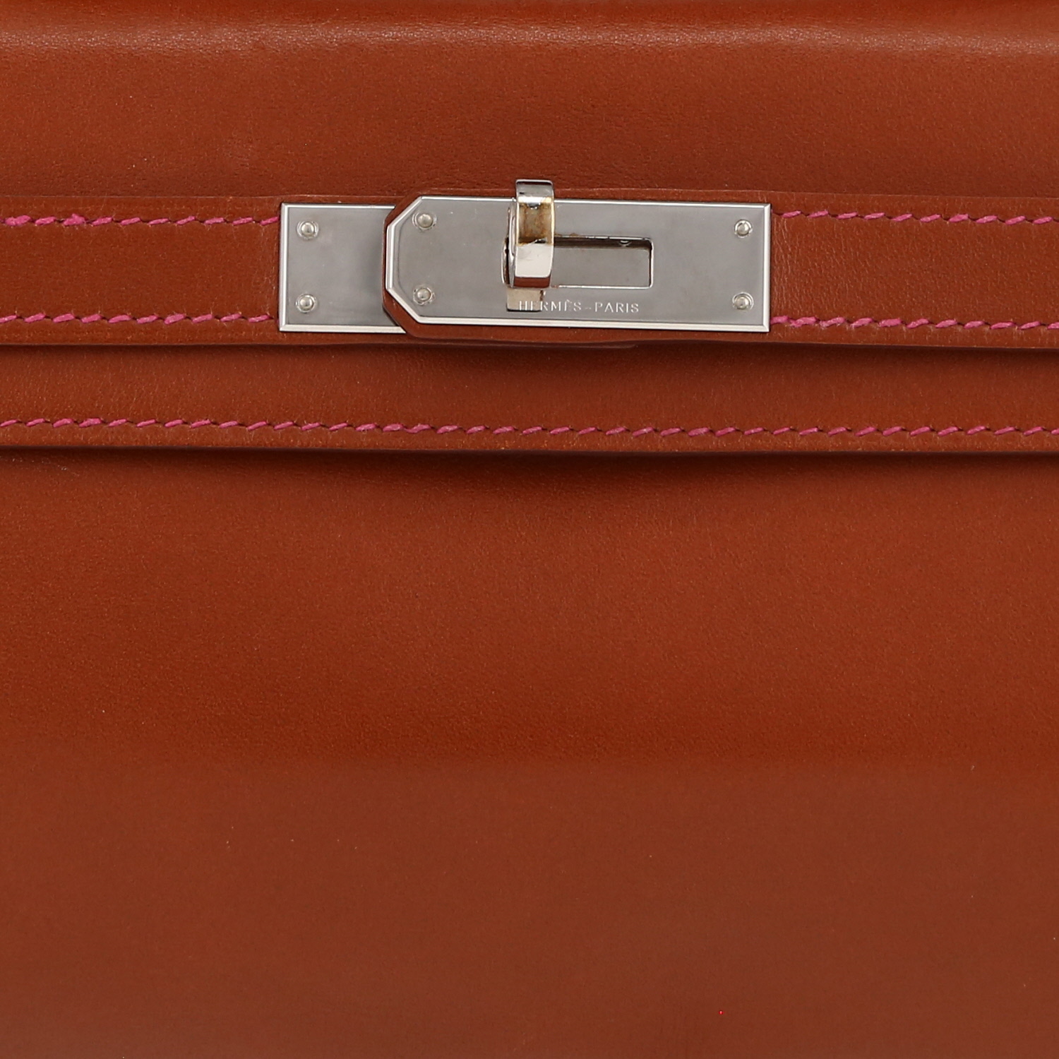 Pochette Hermès  Kelly Cut en cuir fauve - Detail D1