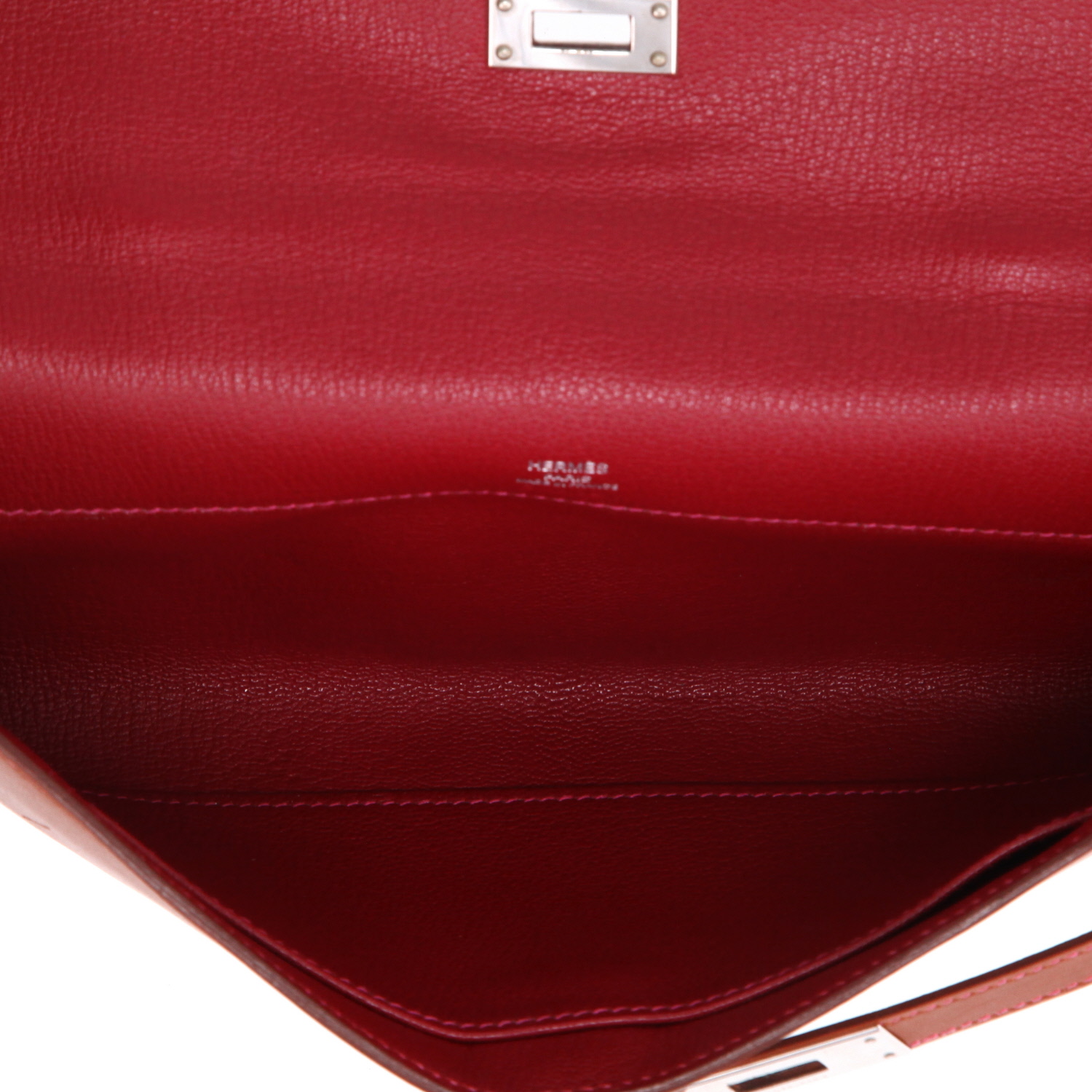 Pochette Hermès  Kelly Cut en cuir fauve - Detail D8