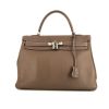 Hermes Kelly 35 cm handbag in etoupe leather taurillon clémence - 360 thumbnail
