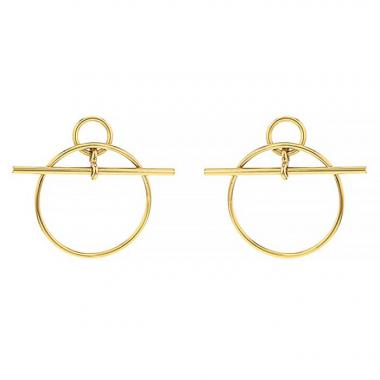 Pendientes Hermès Loop modelo pequeño en oro amarillo
