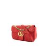 Borsa a tracolla Gucci GG Marmont modello piccolo in pelle trapuntata rossa con decori geometrici - 00pp thumbnail