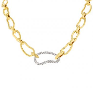Pomellato Paisley necklace in yellow gold,  white gold and diamonds