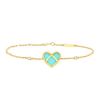 Poiray L'Attrape Coeur bracelet in yellow gold,  turquoise and diamonds - 00pp thumbnail