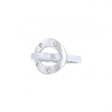 Sortija Dinh Van Cible en oro blanco y diamantes