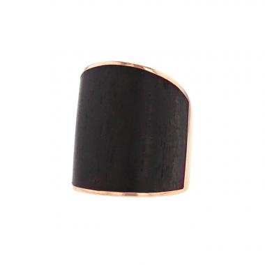 Vhernier Camuration ring in pink gold and ebony