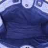 Shopping bag Chanel Deauville in tela blu e pelle blu - Detail D3 thumbnail