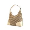 Gucci handbag in beige logo canvas and white leather - 00pp thumbnail