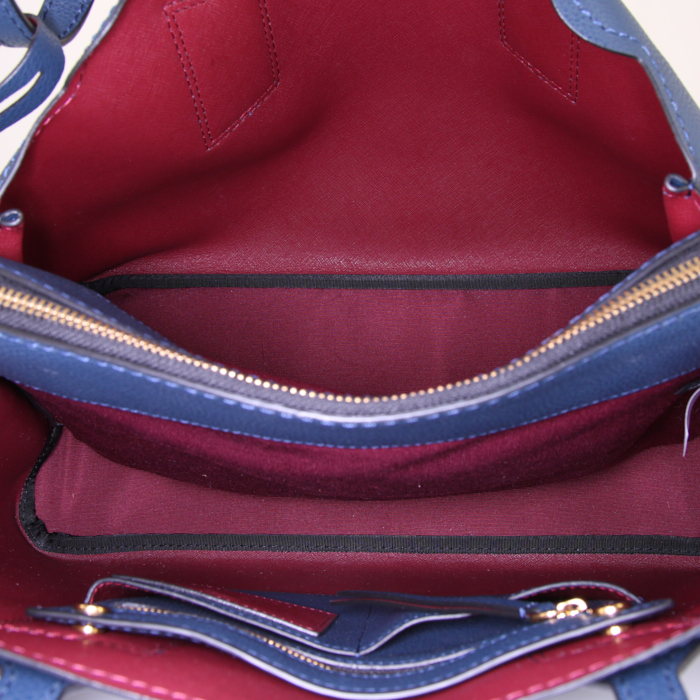 Sac cabas Marc Jacobs en cuir grainé bleu - Detail D2