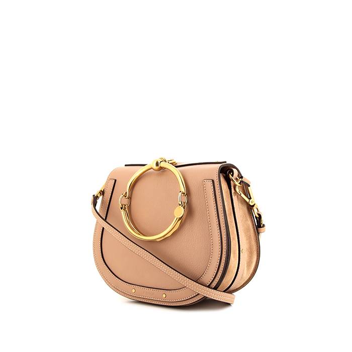Nile medium leather and suede cross-body bag