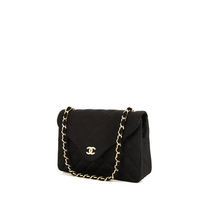 Chanel Vintage Black Satin Mini Square Flap Bag
