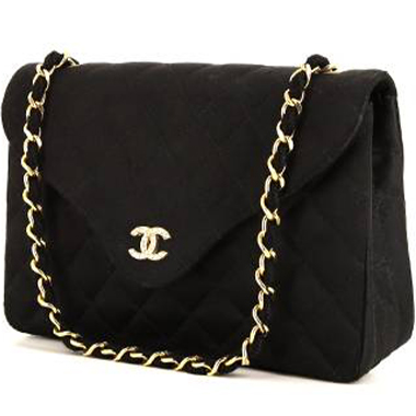 Chanel 1990s Leather and Satin Mix Quilted Shoulder Bag · INTO