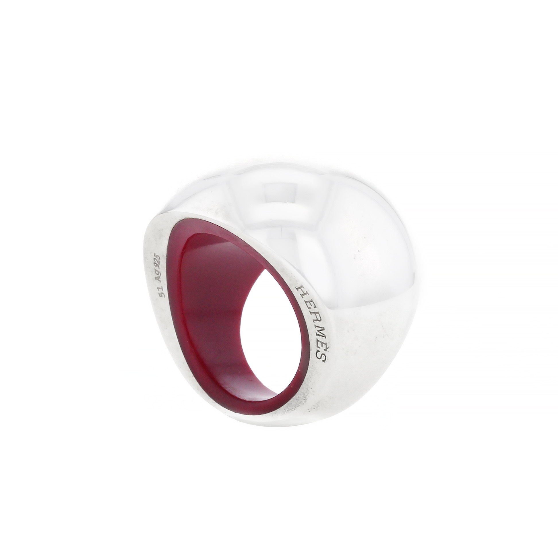 Hermès Quark boule ring in silver and resin - Detail D1