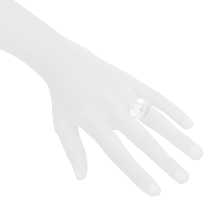 Hermès Quark boule ring in silver and resin - Detail D2