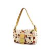 Fendi Baguette handbag in beige canvas and yellow leather - 00pp thumbnail