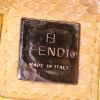 Fendi Baguette handbag in beige canvas and yellow leather - Detail D3 thumbnail